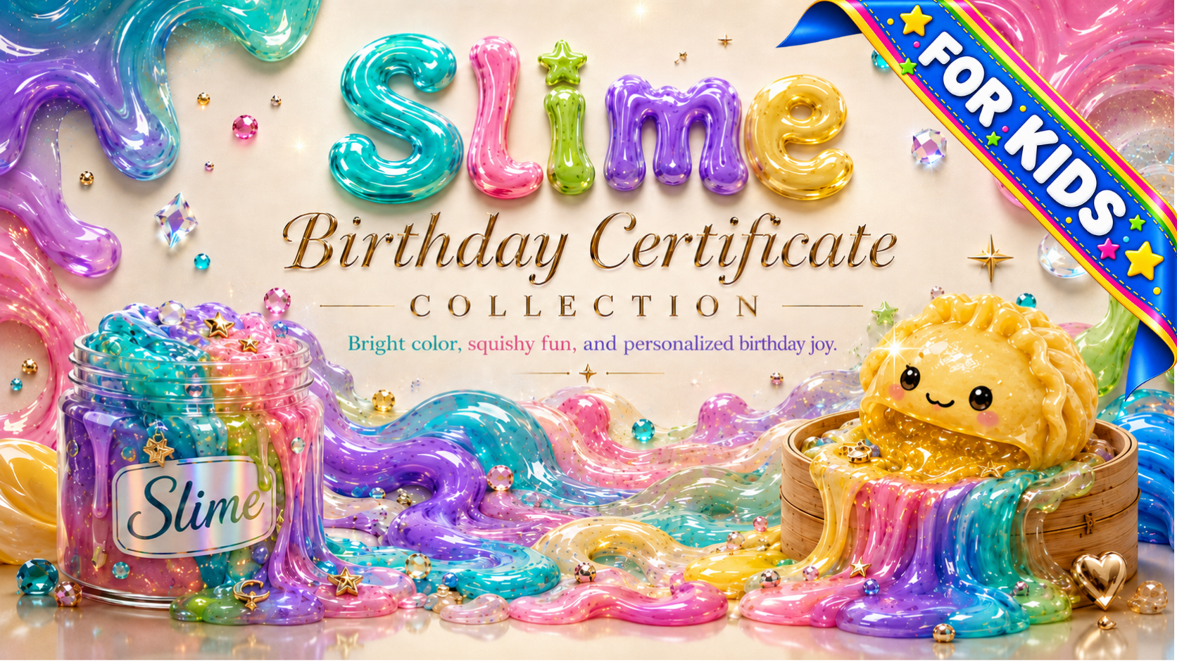 Slime Birthday Certificate Collection