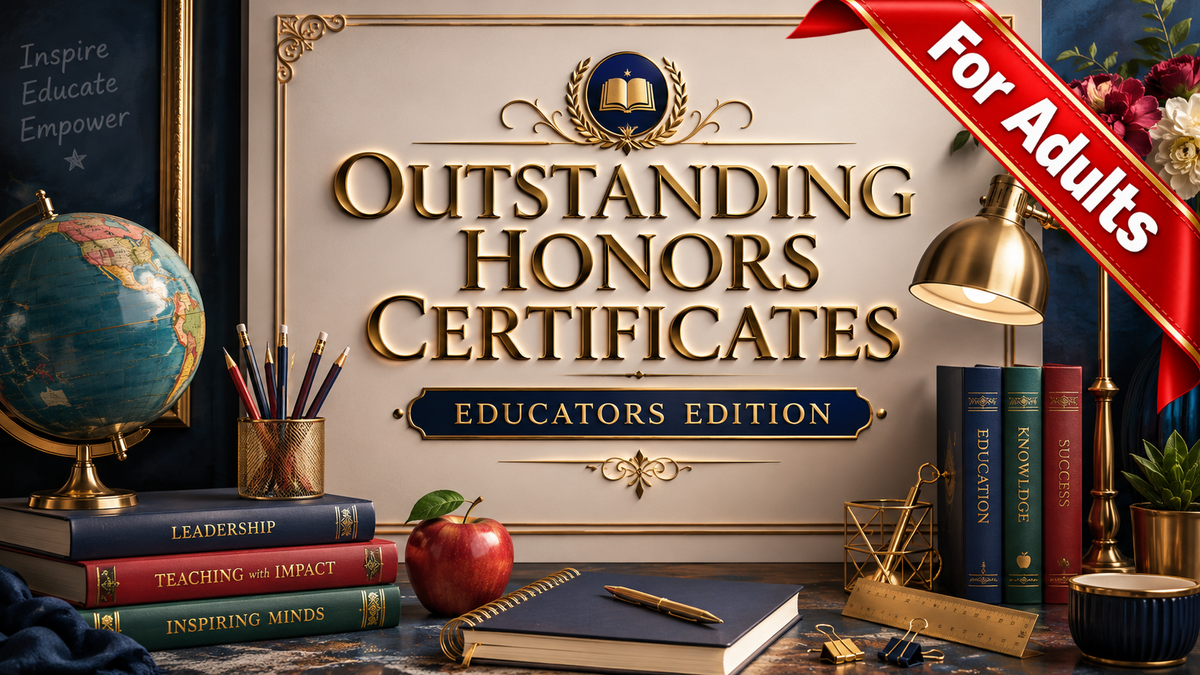 Outstanding Honors Certificate Collection Educators Edition