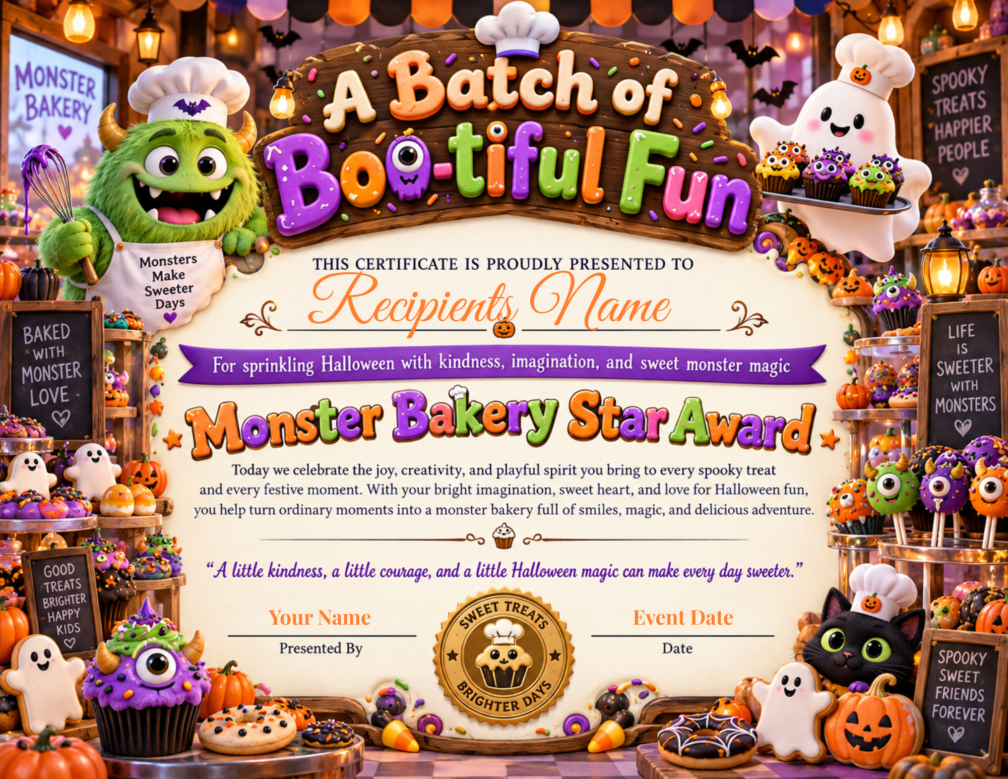 A Batch of Boo-tiful Fun Certificate