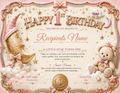 A Little Star Turns One Birthday Certificate
