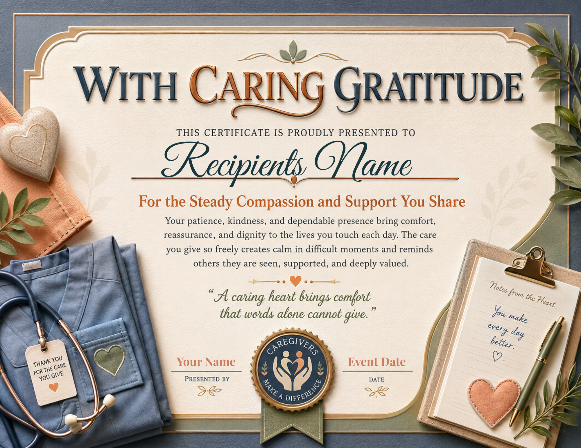 Caregiver Appreciation Certificate