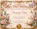 Butterfly Garden Birthday Certificate