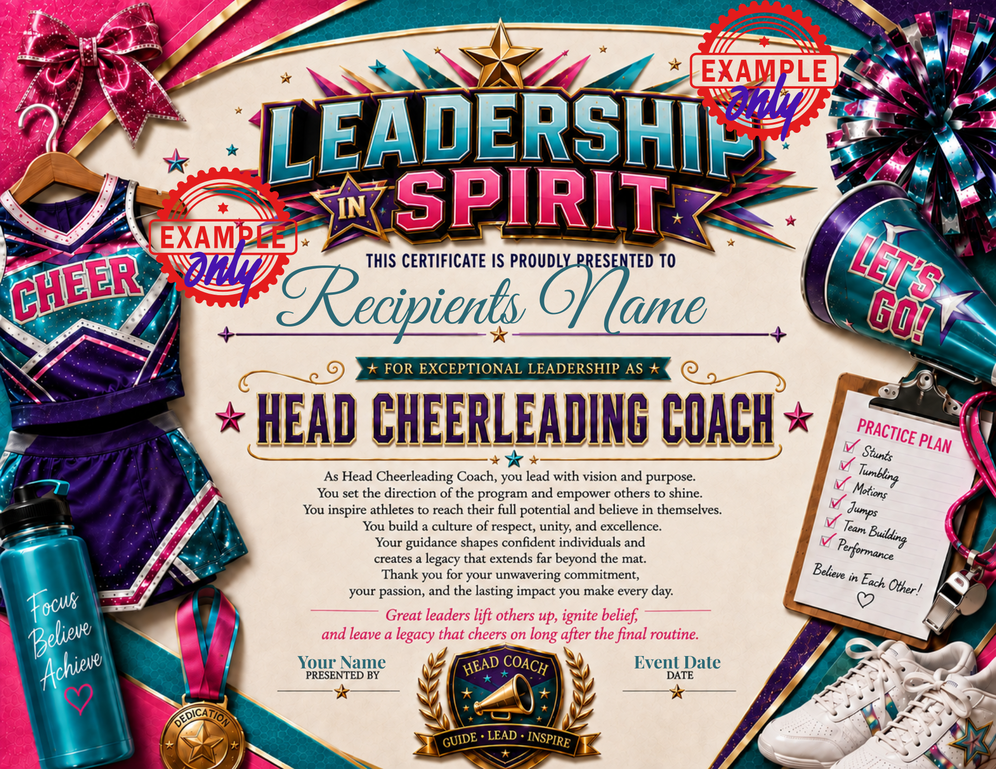 Head Cheerleading Coach with Leadership In Spirit