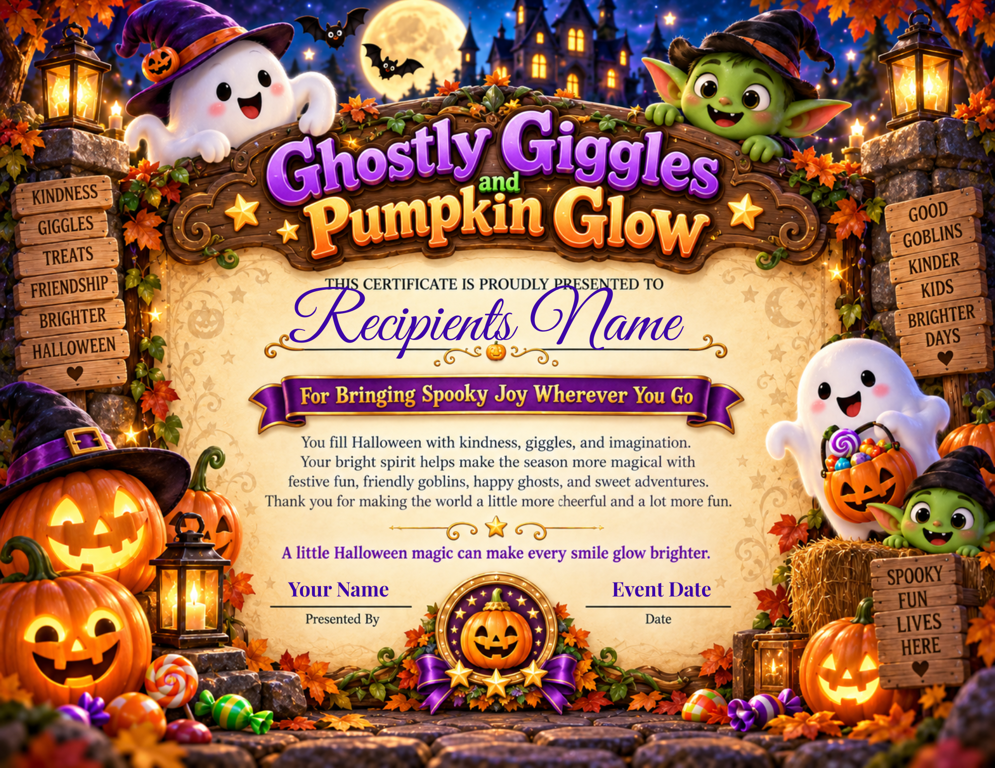 Ghostly Giggles and Pumpkin Glow Certificate