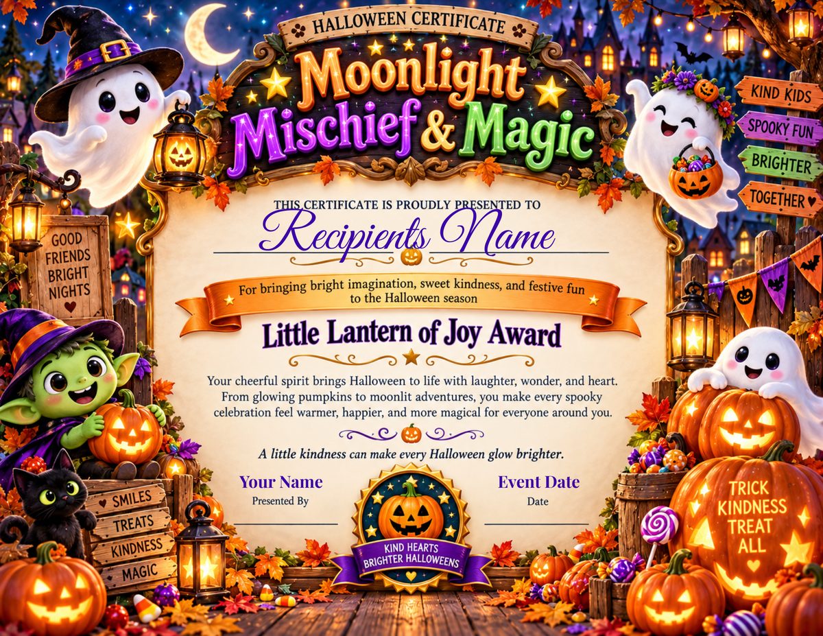 Moonlight Mischief and Magic Certificate
