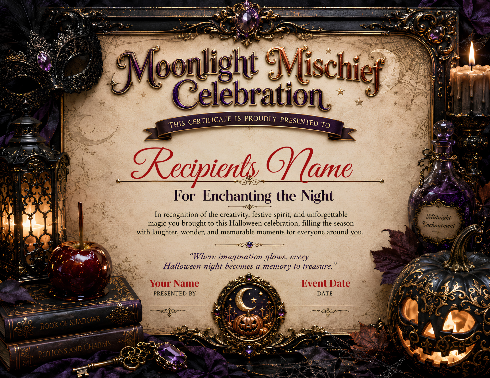 Moonlight Mischief Celebration Certificate
