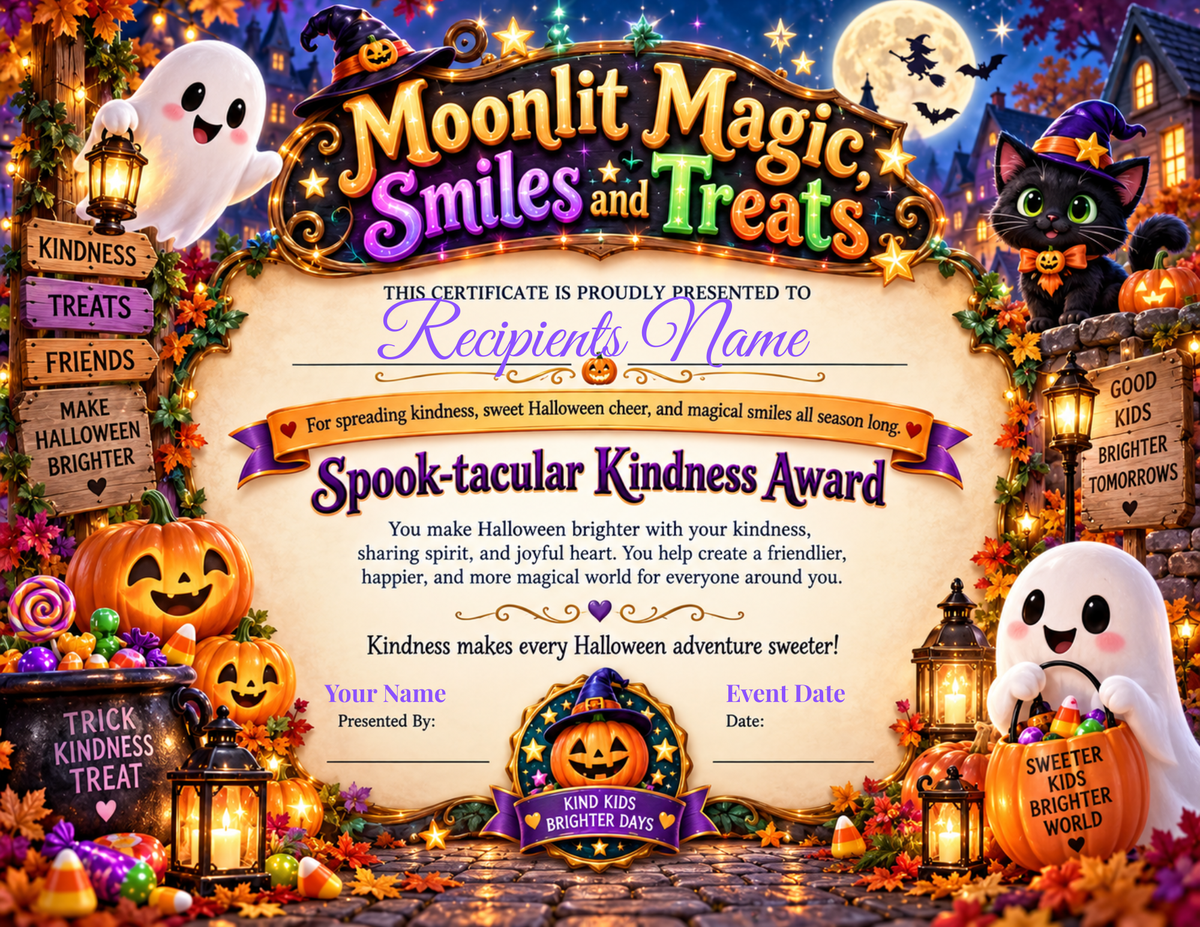 Moonlit Magic Smiles and Treats Certificate
