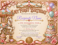 Pink Carousel Birthday Certificate