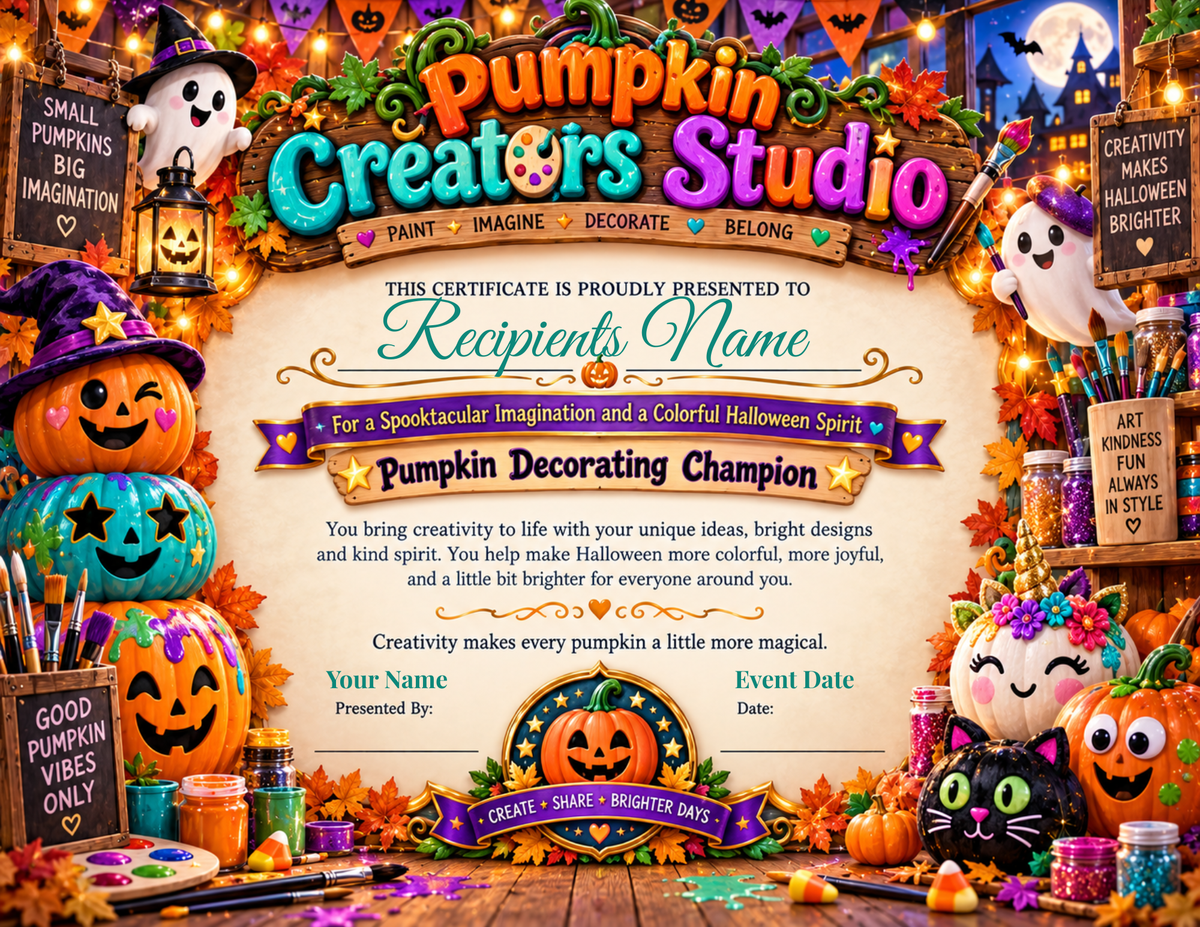 Pumpkin Creators Studio Certificate