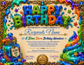 Slime Storm Birthday Certificate