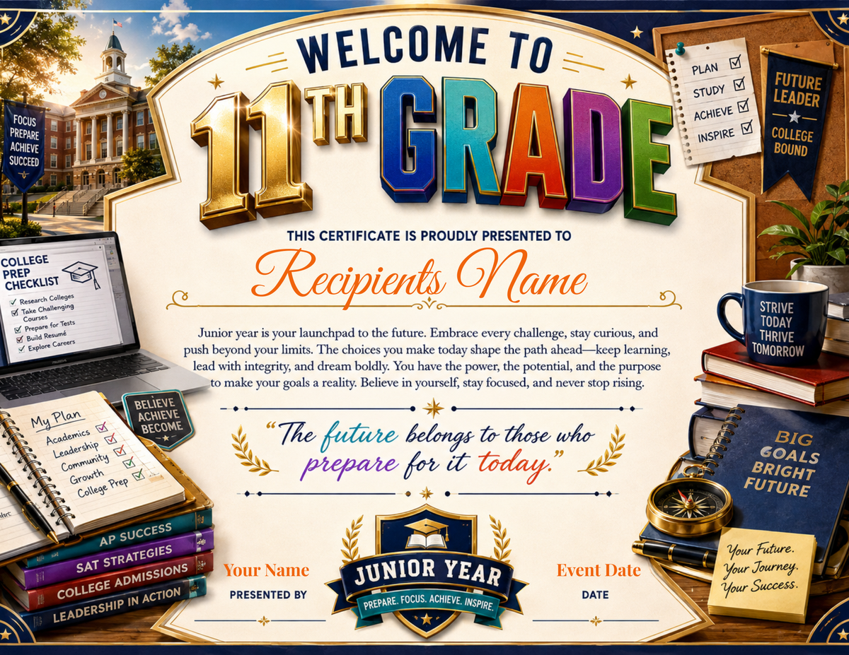 Welcome to 11th Grade Certificate
