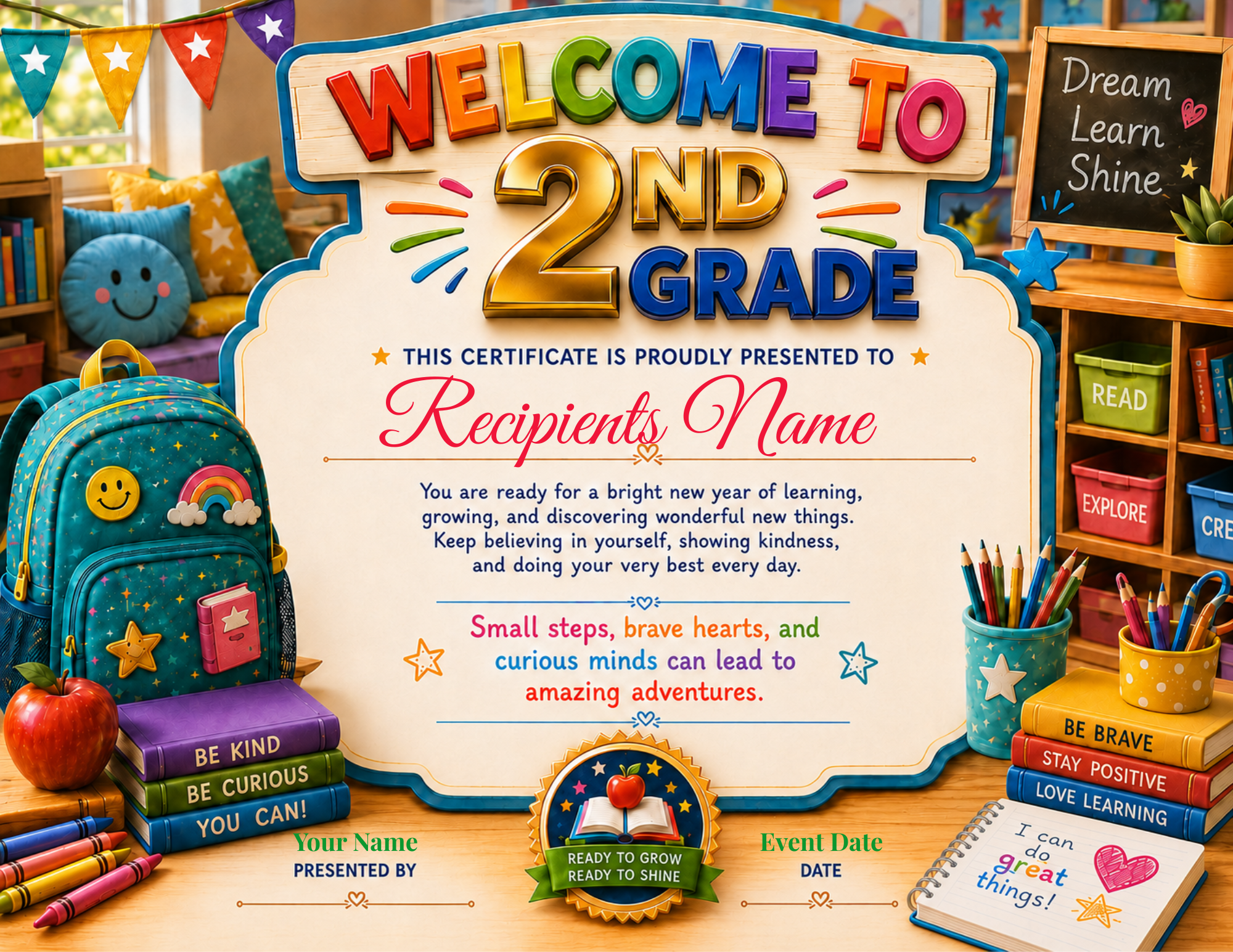 Welcome to 2nd Grade Certificate